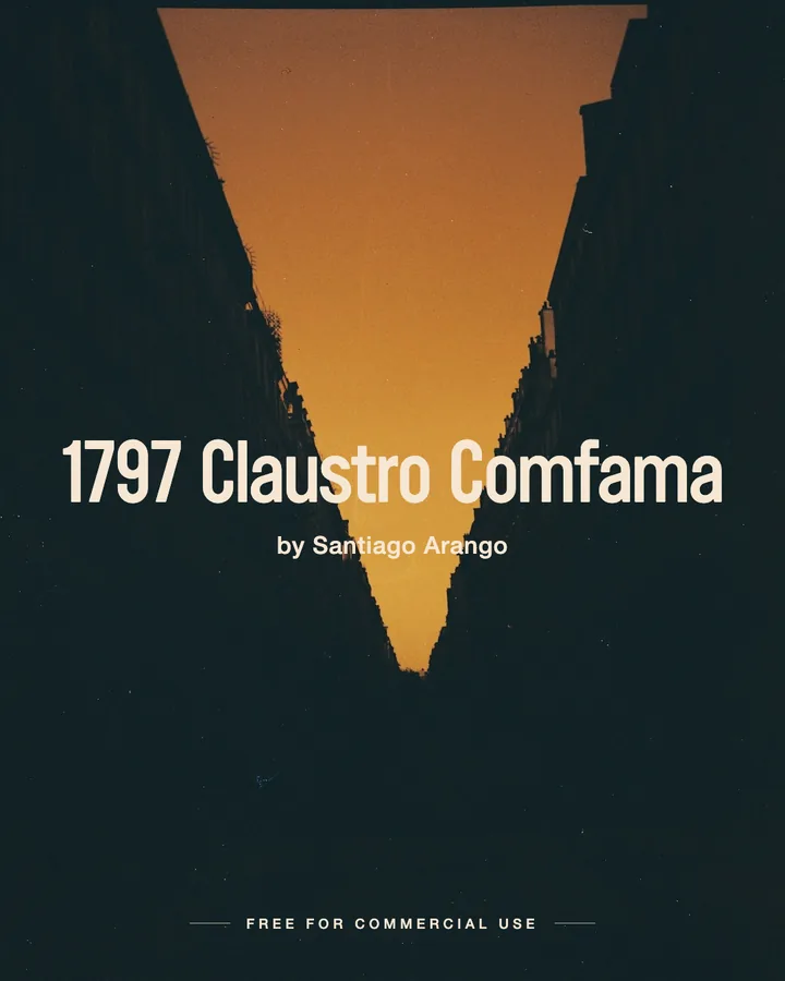1797 Claustro Comfama font by Santiago Arango
