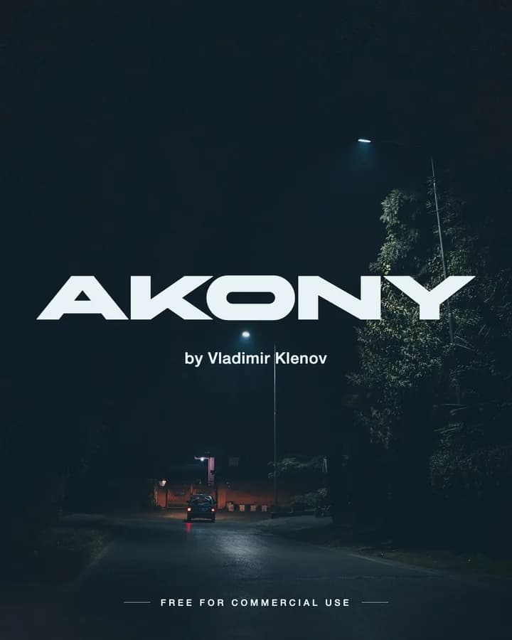 Akony font by Vladimir Klenov