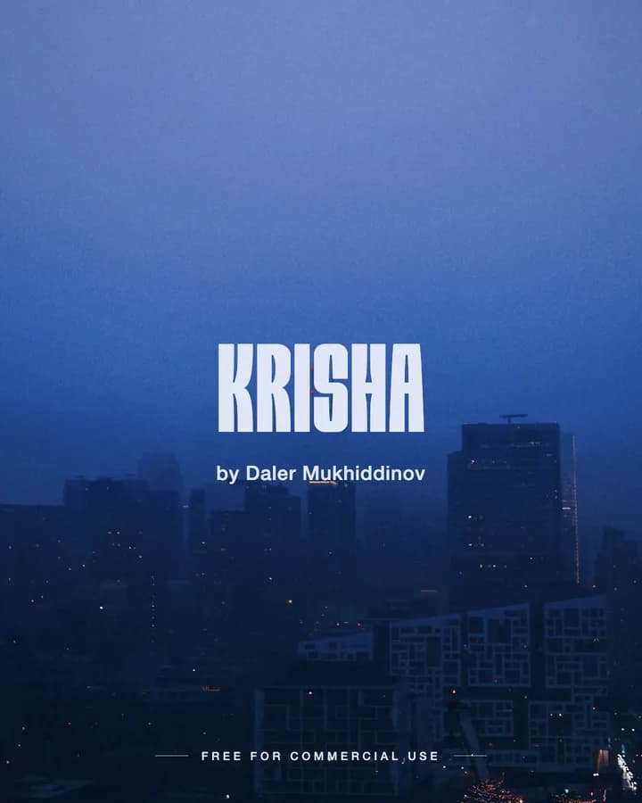 Krisha font by Daler Mukhiddinov