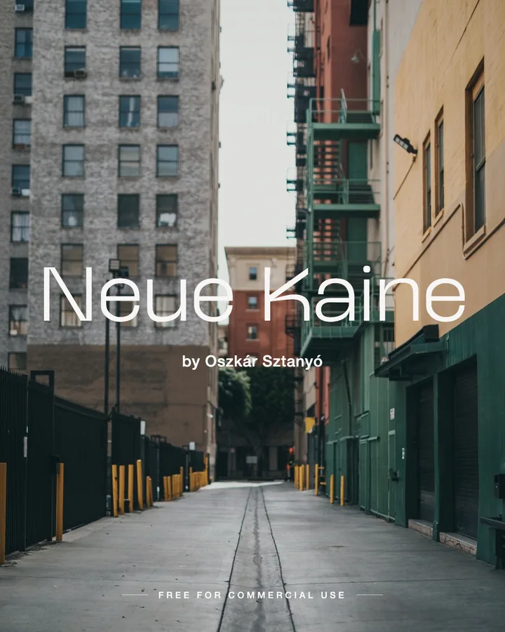 Neue Kaine font by Oszkár Sztanyó