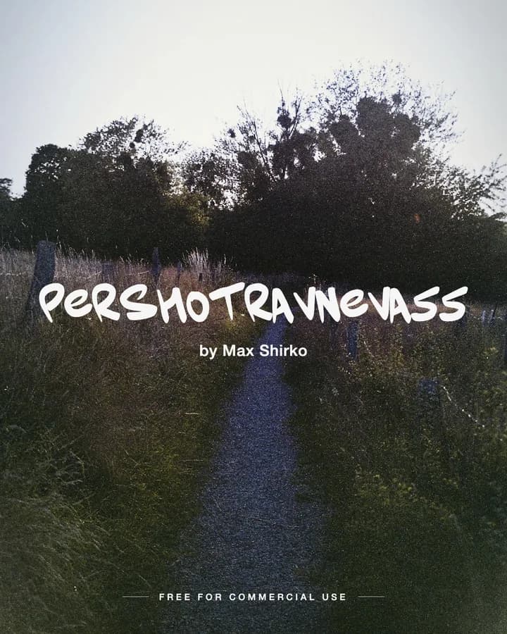 Pershotravneva55 font by Max Shirko