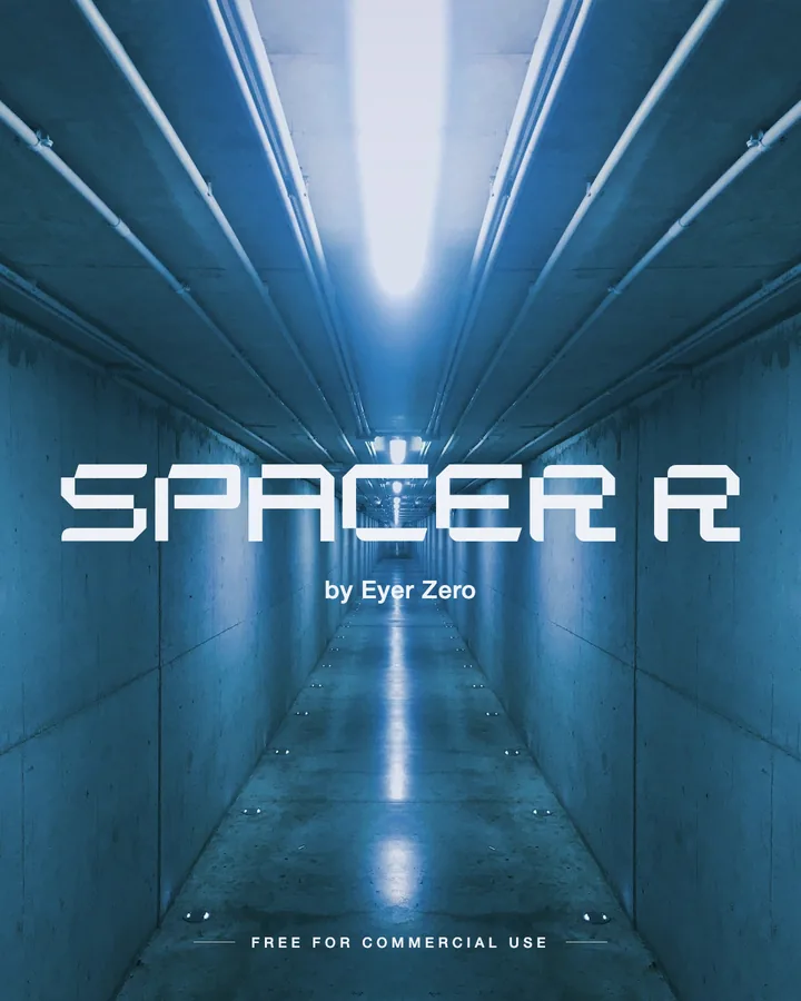 SPACER R font by Eyer Zero