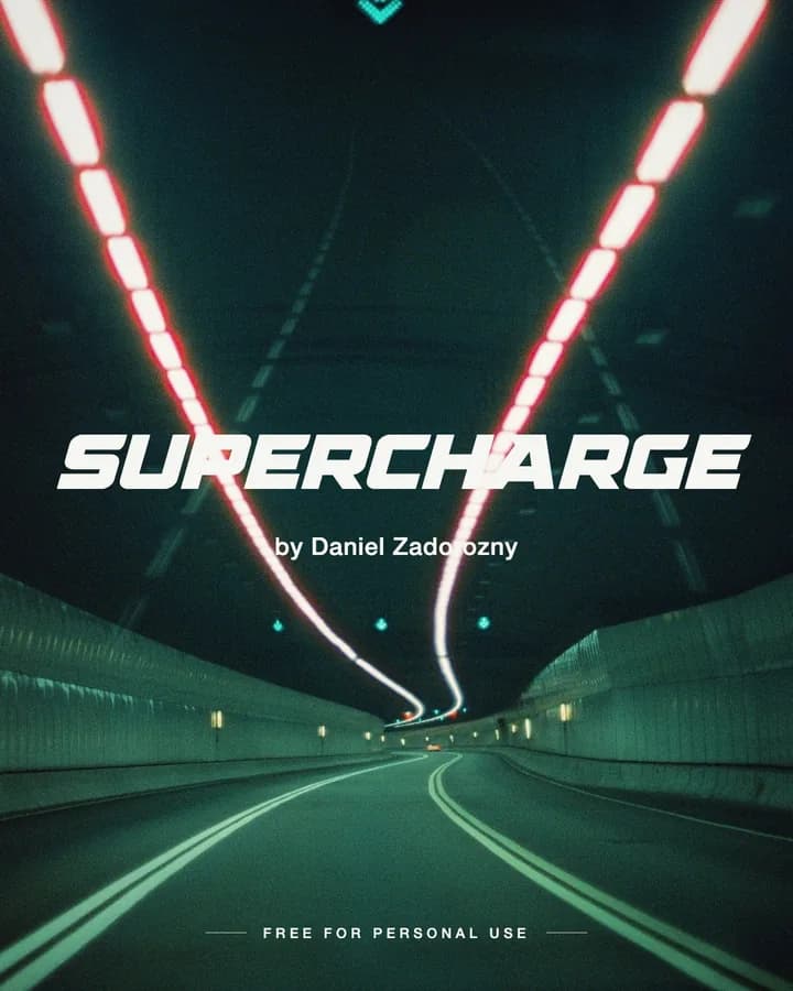 Supercharge font by Daniel Zadorozny