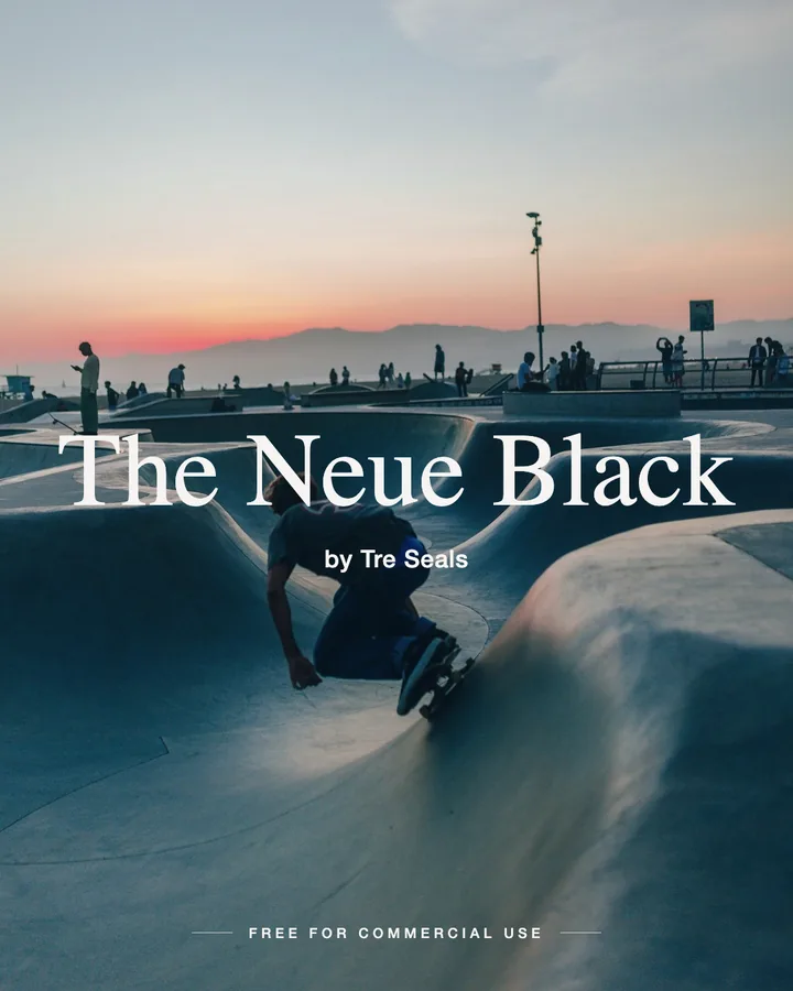 The Neue Black font by Tre Seals