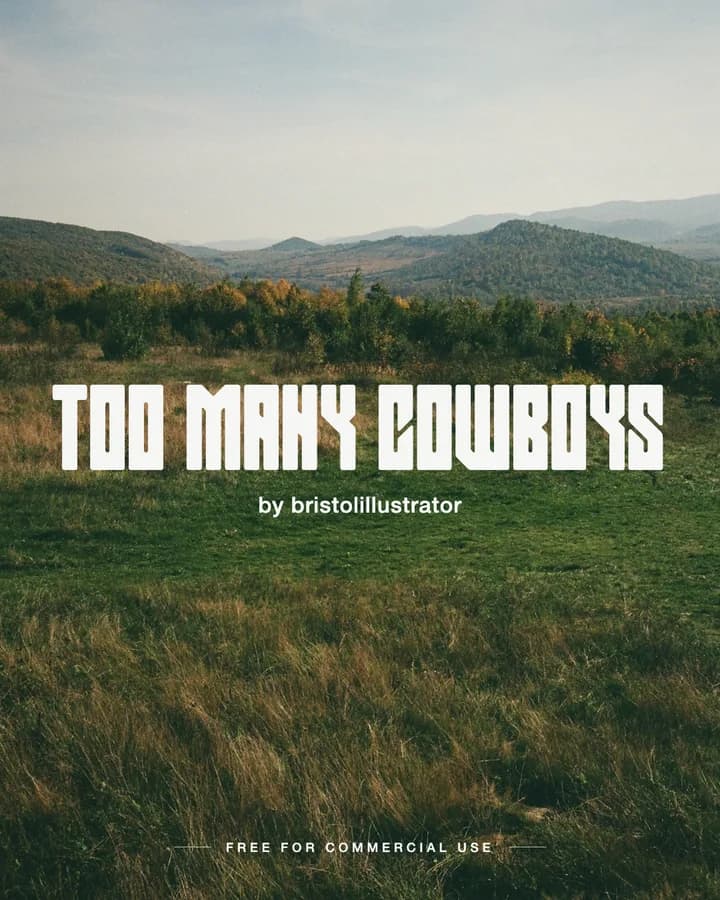 Too Many Cowboys font by bristolillustrator